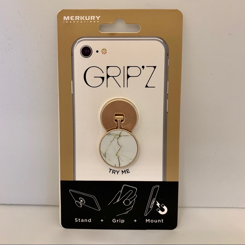 GRIPZ Ultra Slim Phone Grip & Stand gold/w…